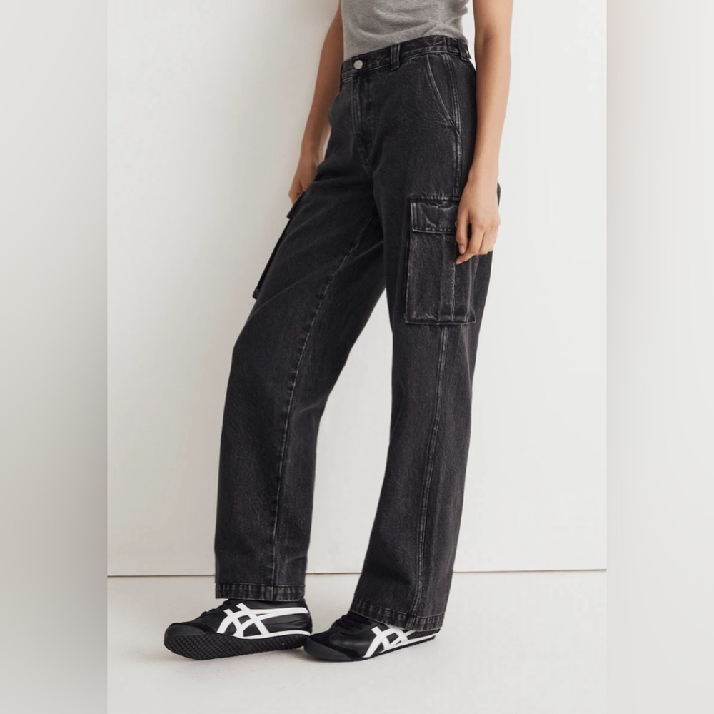 NWOT Madewell Low-Slung Straight Cargo Jeans in Ranney Wash - Picture 3 of 7